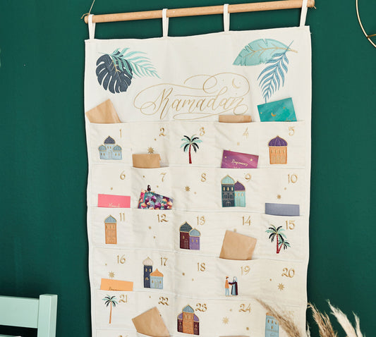 Ramadankalender i stof - farverig