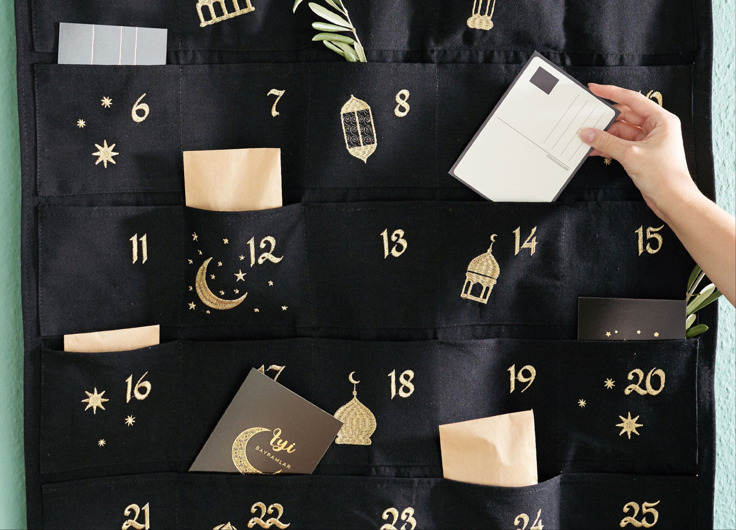 Ramadankalender i stof - sort
