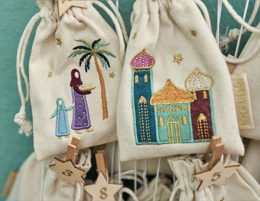 Ramadankalender - 30 stofposer - farverig