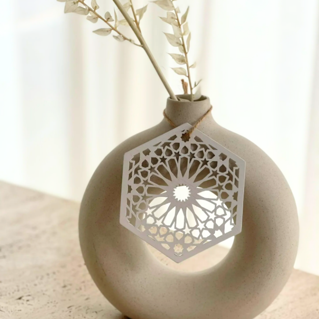 Ramadan ophæng - Geometrisk form (4-pak) - Sølv