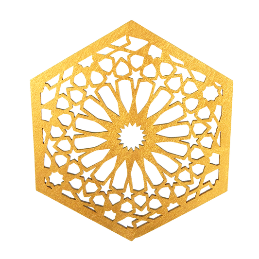 Ramadan ophæng - Geometrisk form (4-pak) - Guld
