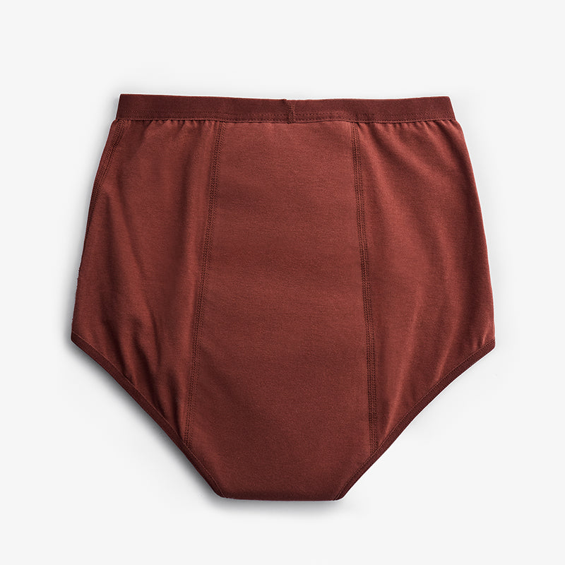 ImseVimse - Økologiske menstruationstrusser - High Waist - heavy flow - rustbrun