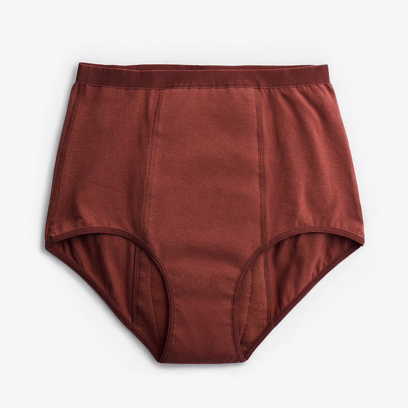 ImseVimse - Økologiske menstruationstrusser - High Waist - heavy flow - rustbrun