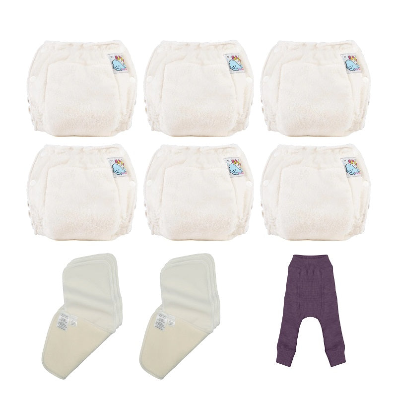 Mother ease Startpakke - Sandy's™ formsyede og ManyMonths uldlongies