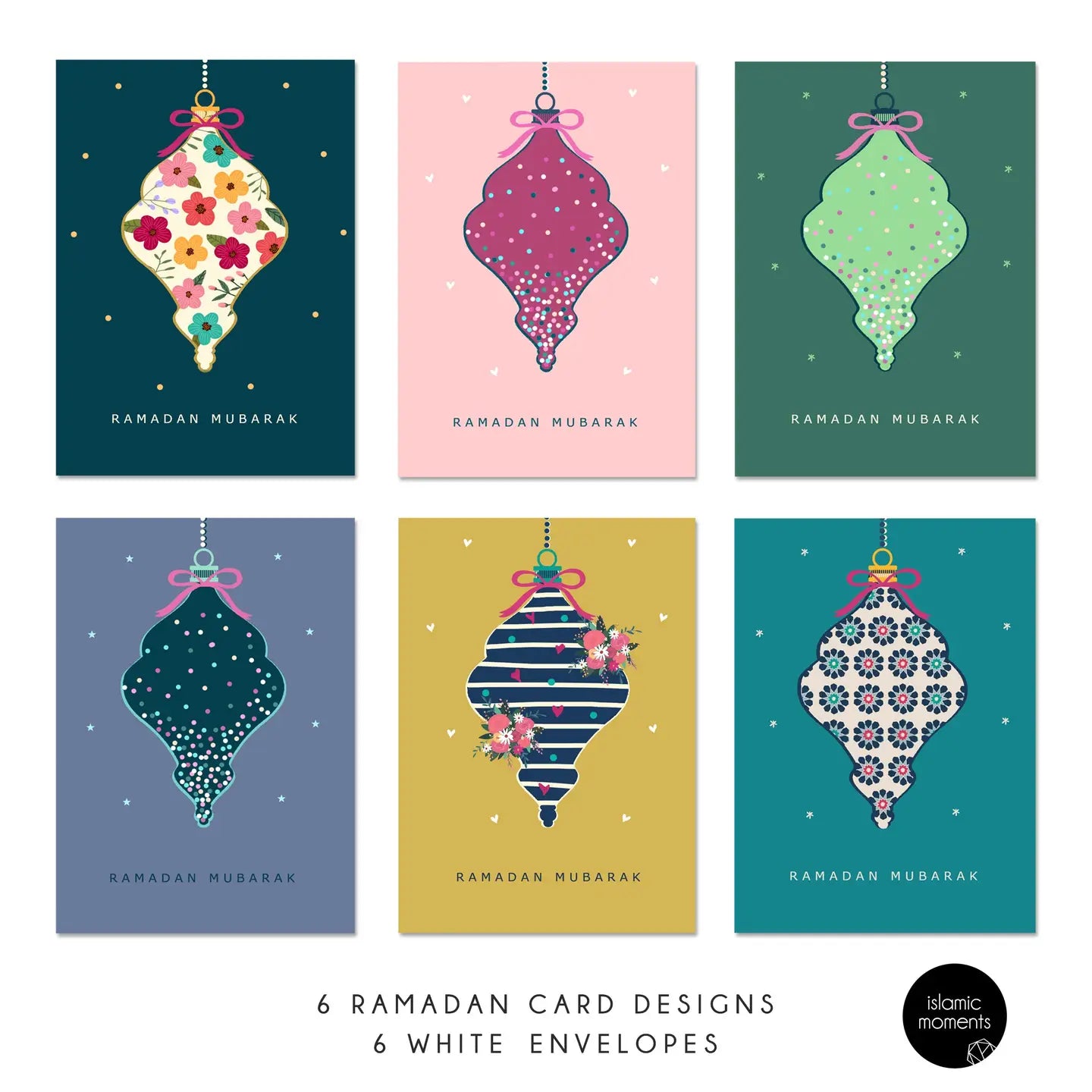 Ramadan Mubarak Kort - Lanterner - 6 stk.