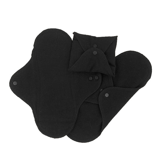 ImseVimse - Stofbind Classic Regular (Dagsbind)  - Black - 3 stk