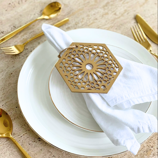 Ramadan ophæng - Geometrisk form (4-pak) - Guld