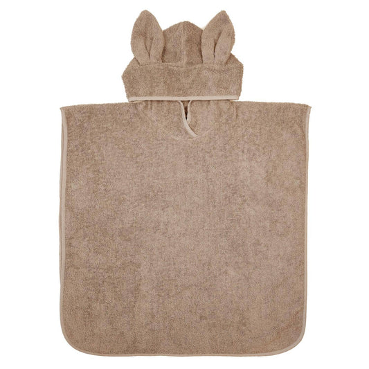 Badeponcho i Økologisk bomuldsfrotté 60x60 cm - Sand