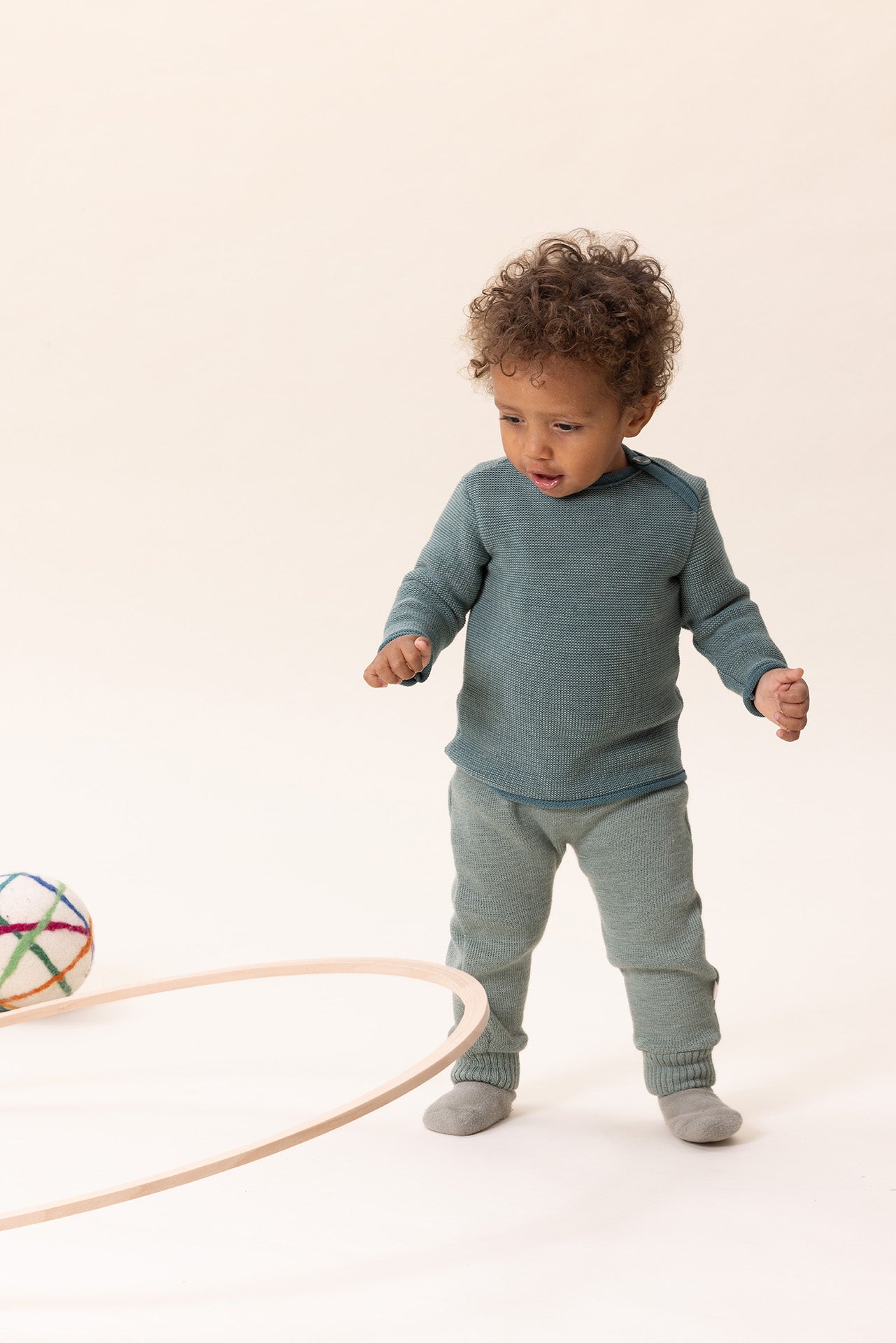 Disana - Melange striktrøje i økologisk uld - PREORDER