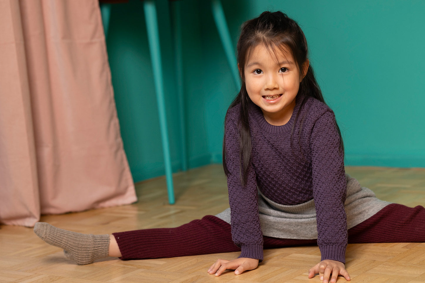 Disana - leggings i økologisk ribstrikkede merinould - PREORDER