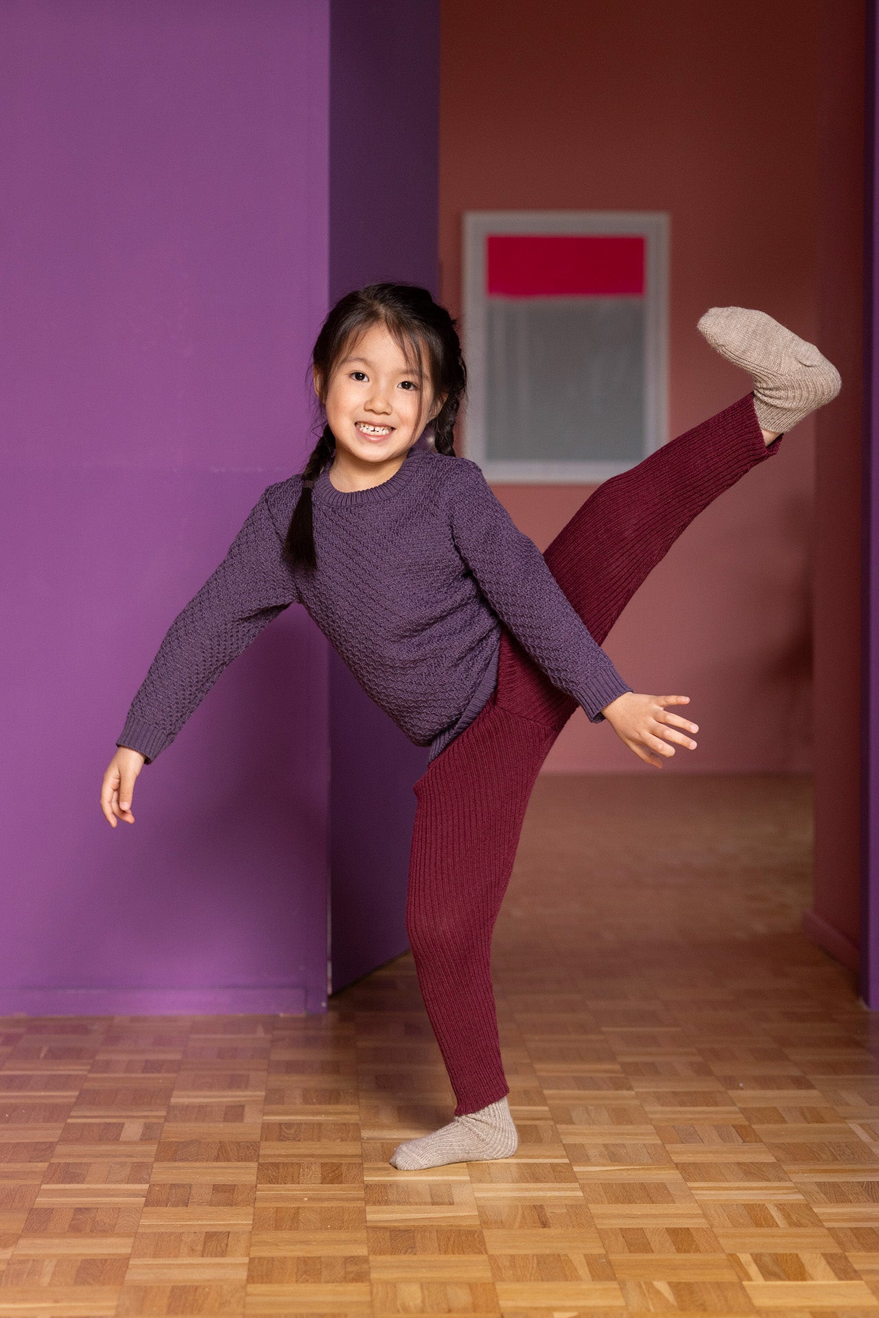 Disana - leggings i økologisk ribstrikkede merinould - PREORDER