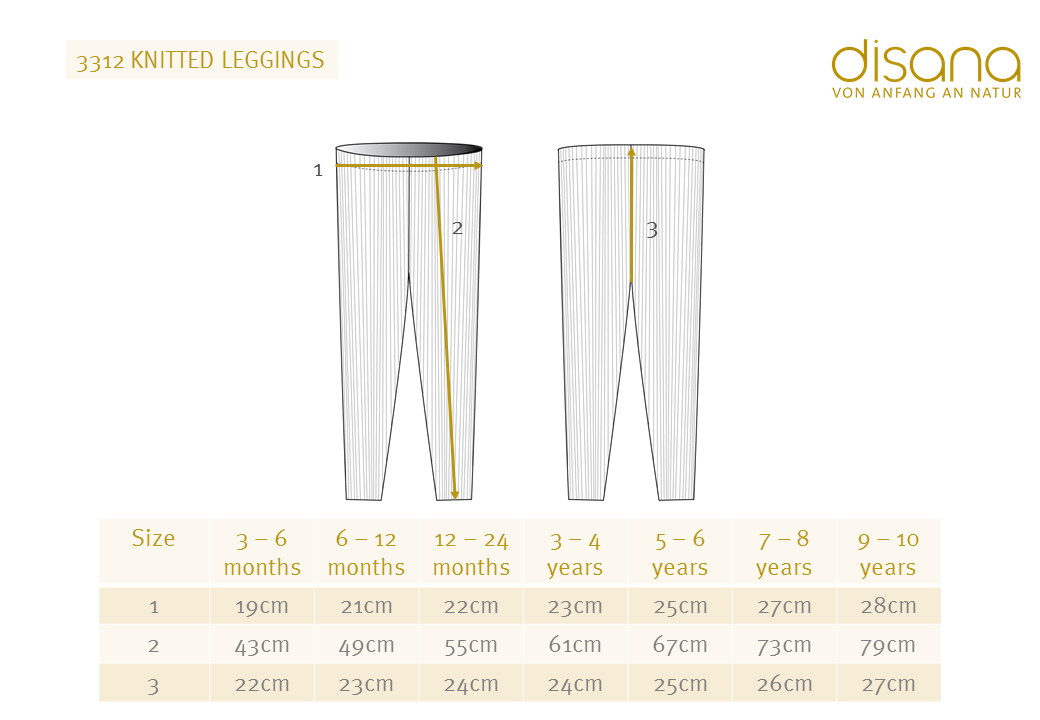 Disana - leggings i økologisk ribstrikkede merinould - PREORDER