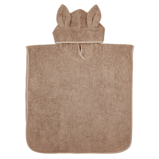 Badeponcho i Økologisk bomuldsfrotté 60x60 cm - Warm Taupe