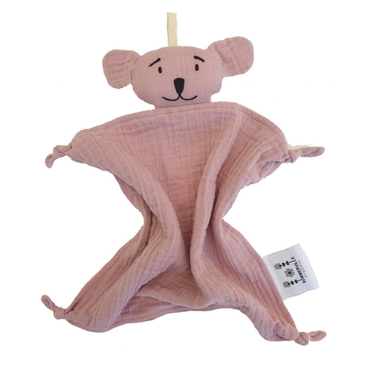 Nusseklud Koala - Bomuldsmusselin 40x30 cm - Pale Mauve