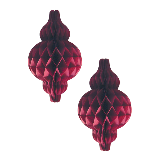 Lanterne Honeycombs (2-pak) - Mørkerød