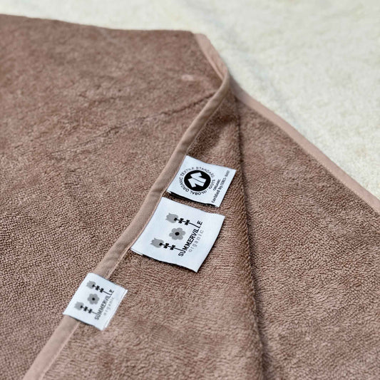 Badeponcho i Økologisk bomuldsfrotté 60x60 cm - Warm Taupe