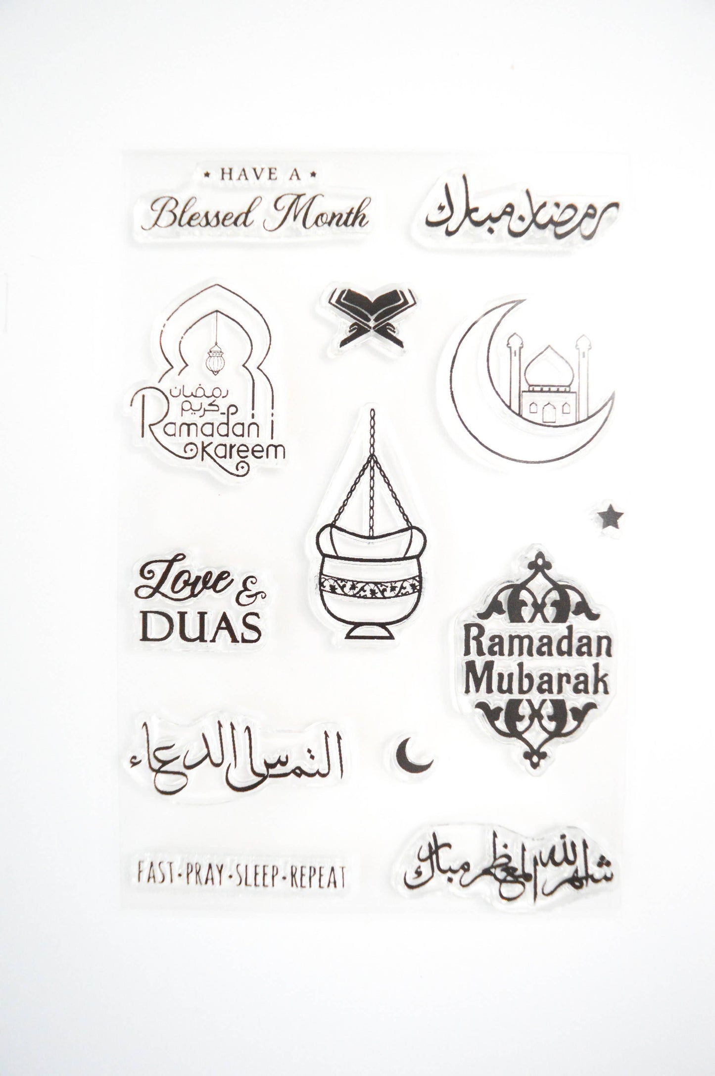 Ramadan Stempelsæt – DIY Moské, Måne & Kalligrafi Stempler til Kort og Pynt
