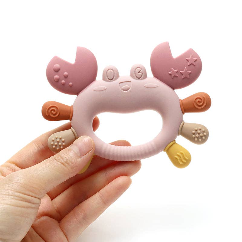 Silicone Bidering Krabbe - Pink