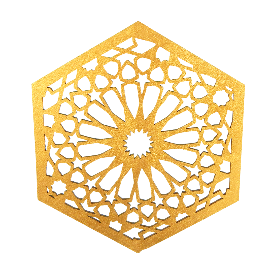 Ramadan ophæng - Geometrisk form (4-pak) - Guld