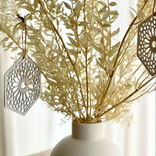 Ramadan ophæng - Geometrisk form (4-pak) - Sølv