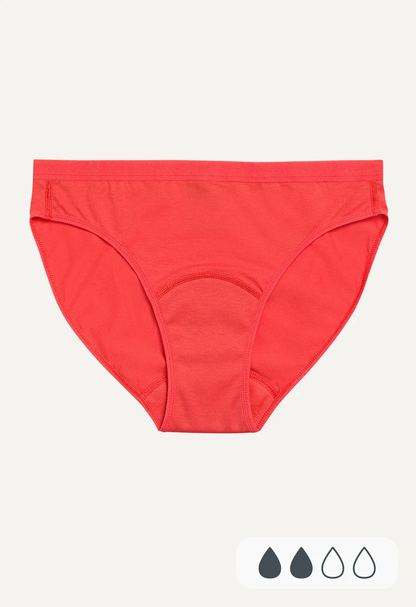 ImseVimse - Økologiske Teenager menstruationstrusser - Bikini - light flow - rød