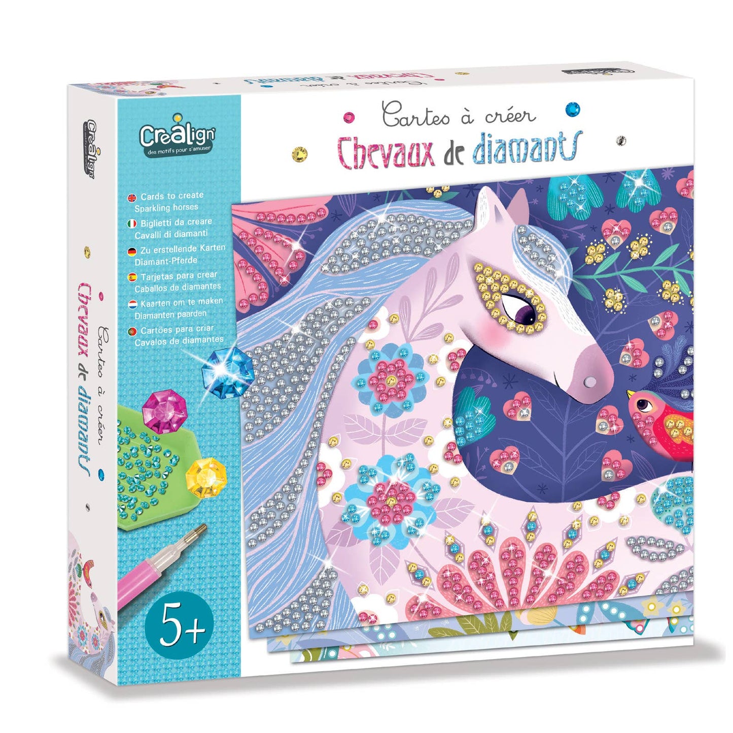 Kreativ æske - 3D diamantmaling - Diamant-heste