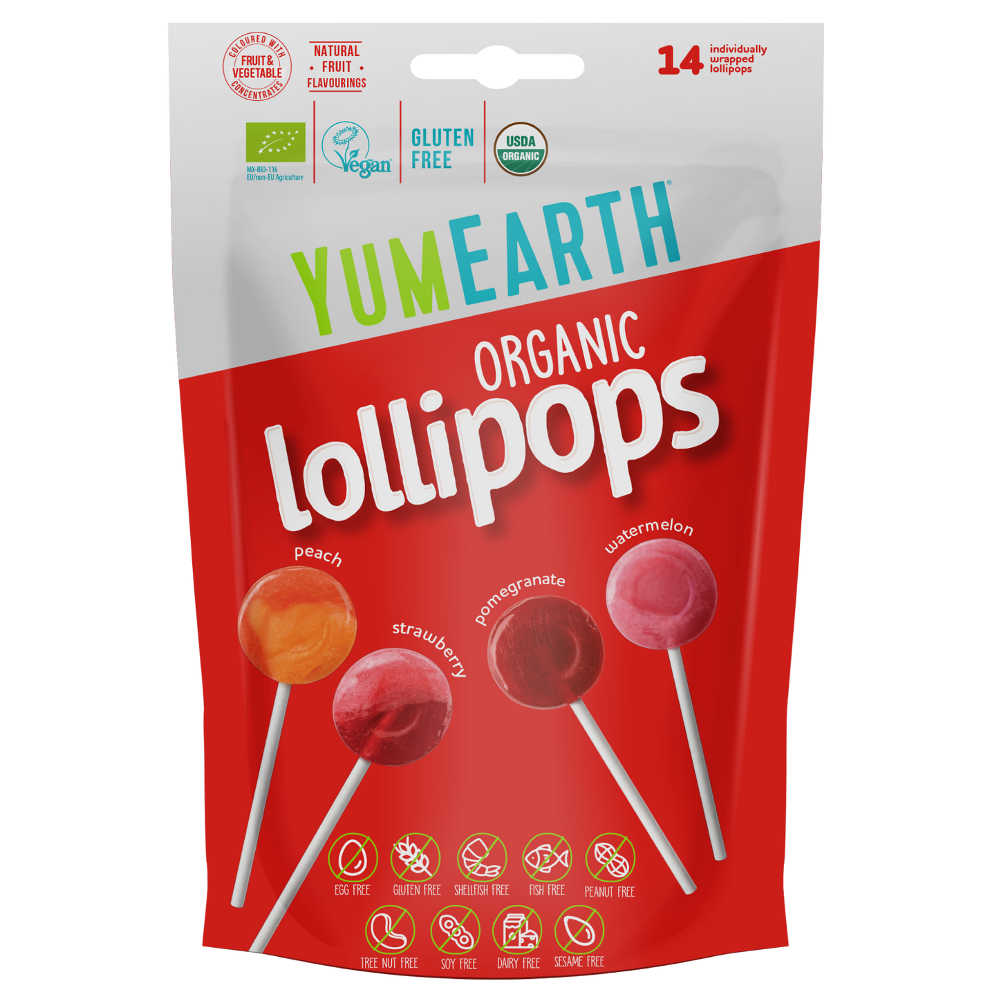 YumEarth økologiske slikkepinde x14 - Original Pops