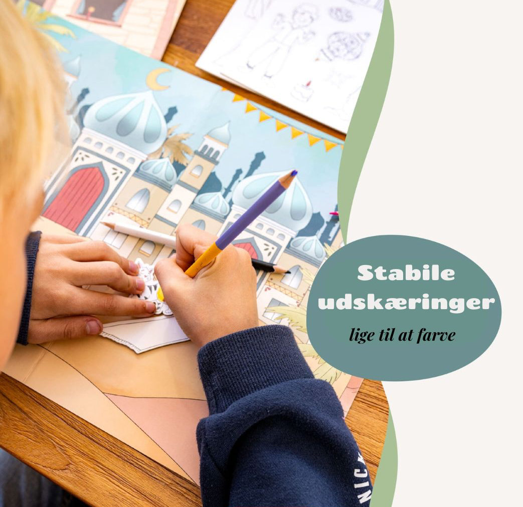 Kreativitetsæske - Ramadan - 8 Scenekort, Figurer & 24 Farver – Alt-i-ét sæt