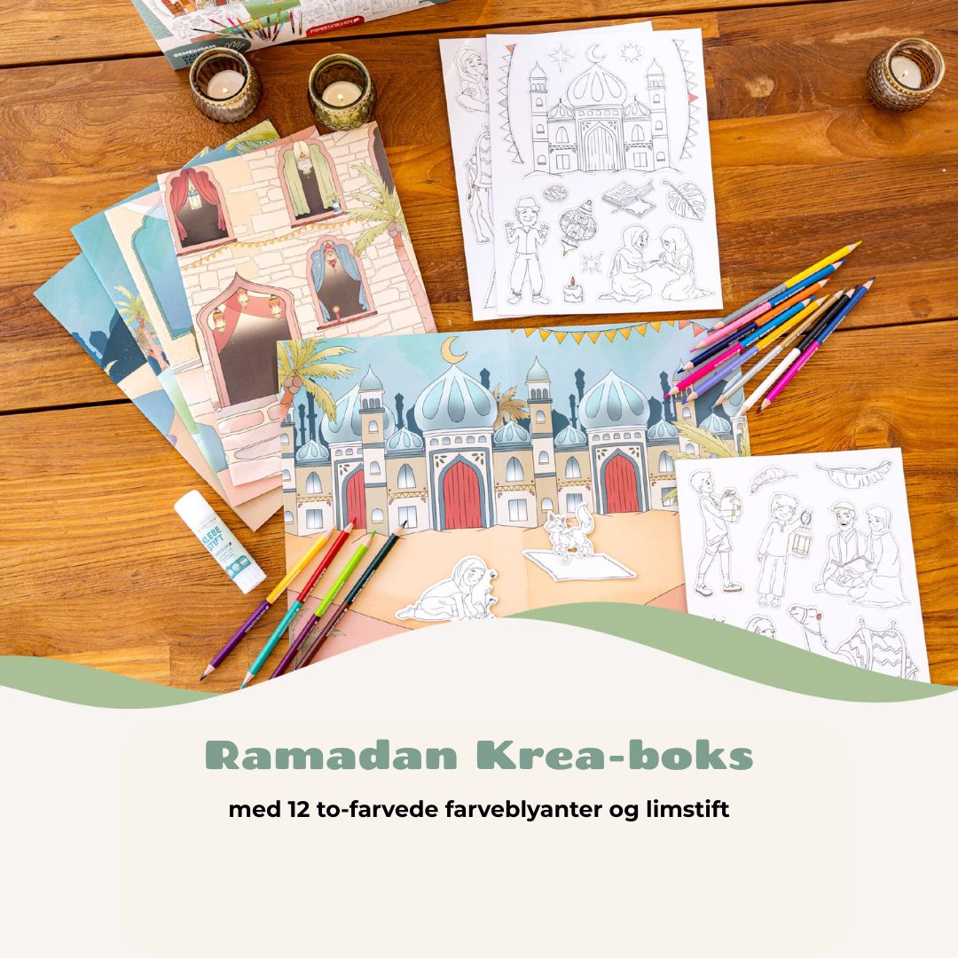 Kreativitetsæske - Ramadan - 8 Scenekort, Figurer & 24 Farver – Alt-i-ét sæt