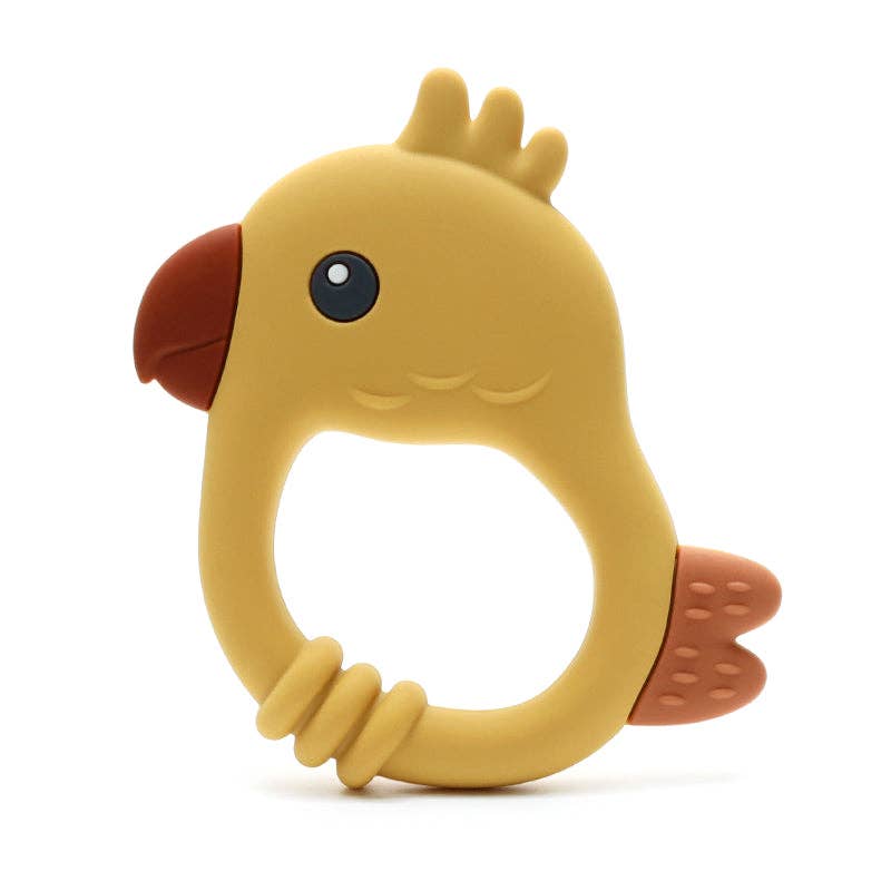 Silicone Bidering Papegøje - Ochre Yellow