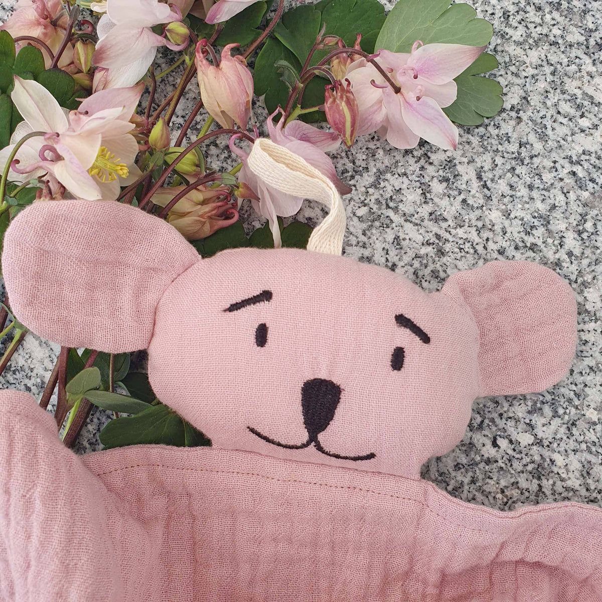 Nusseklud Koala - Bomuldsmusselin 40x30 cm - Pale Mauve