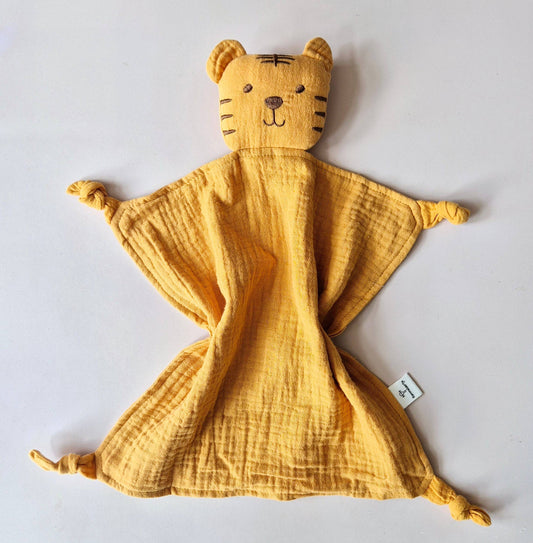 Nusseklud Tiger – Bomuldsmusselin 30x30 cm