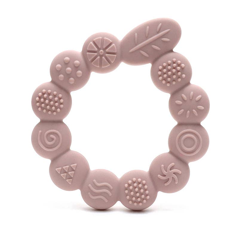Silicone Bidering Blad tekstur - Soft pink