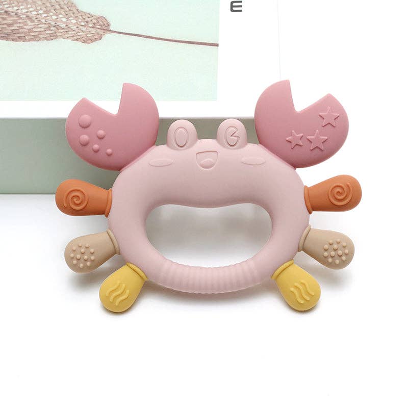 Silicone Bidering Krabbe - Pink