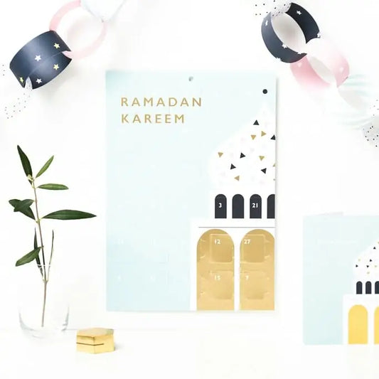 Ramadan kalender med daglige opgaver - Blå