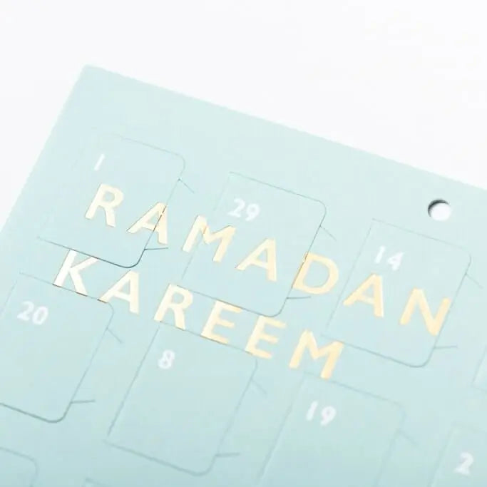 Ramadan kalender med daglige opgaver - Blå