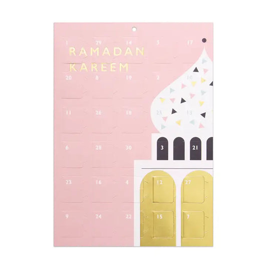 Ramadan kalender med daglige opgaver - Pink