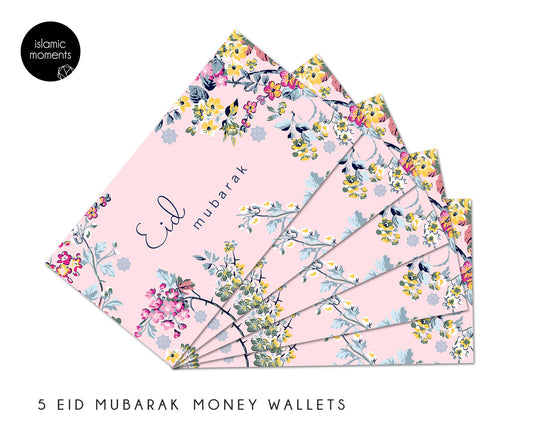 Eid Mubarak kuverter til pengegaver - 5 stk. - Sakura