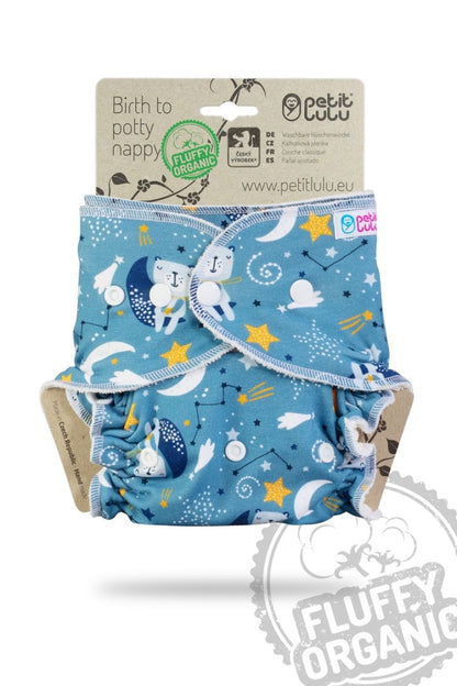Petit Lulu - Fluffy Organic Maxi Night formsyet ble trykknapper
